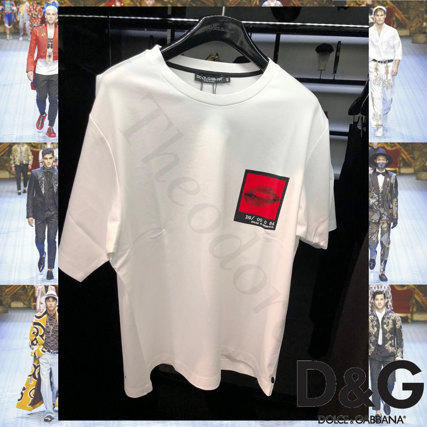 Dolce & Gabbana コットン混紡 ロゴ&プリント Tシャツ ホワイト