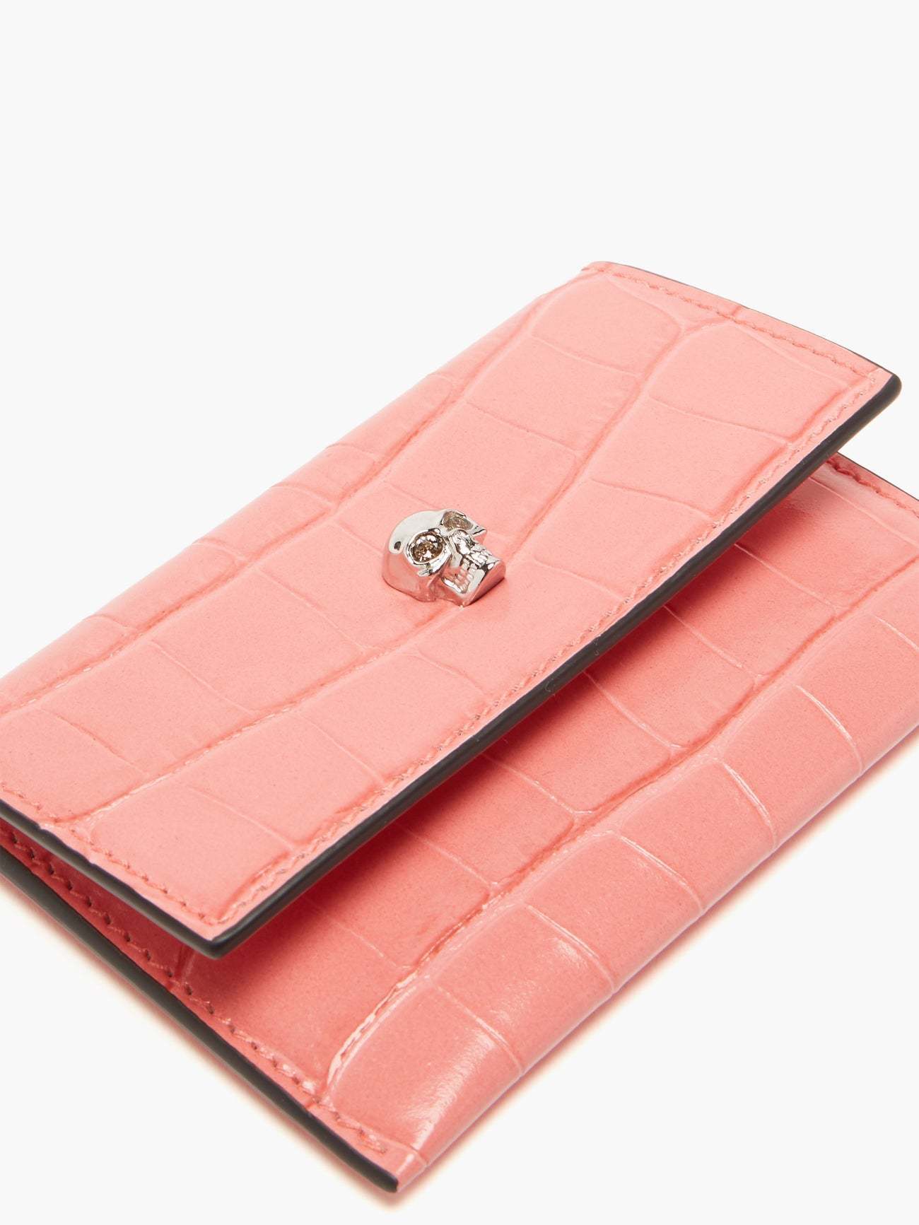 alexander mcqueen カードケース・名刺入れ ALEXANDER MCQUEEN クロコダイルパターン レザーカードケース(3)