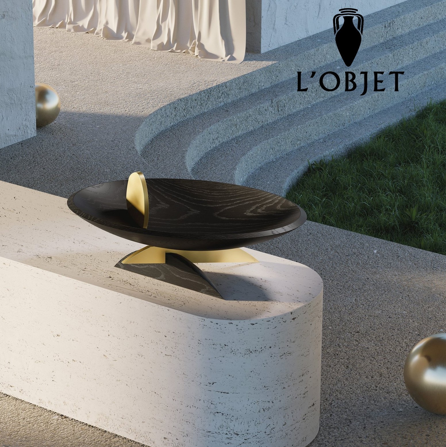 国内発| L´OBJET KELLY BEHUN Leaf レグ付き オーバルボウル 国内発| L´OBJET KELLY BEHUN Leaf レグ付き オーバルボウル