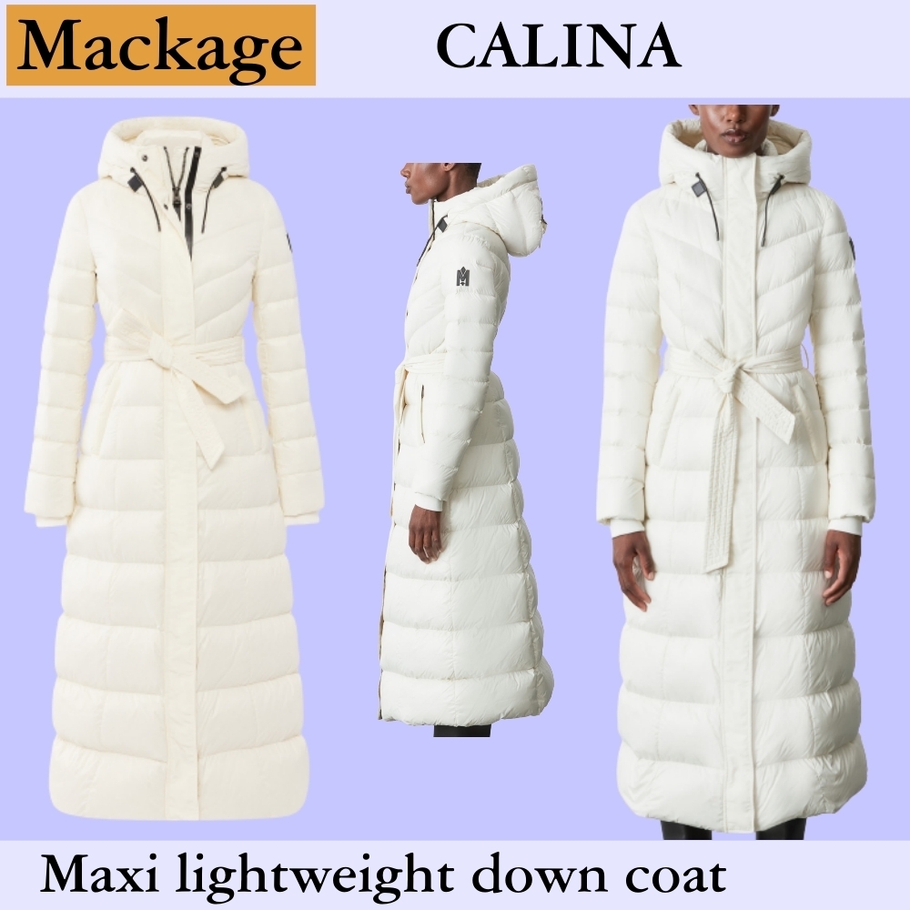 MACKAGE CALINA サッシベルト付きマキシ軽量ダウンコート