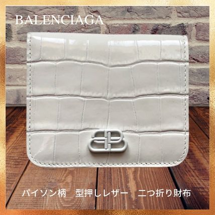 贈る結婚祝い 【BALENCIAGA】クロコ風 (BALENCIAGA/折りたたみ財布 折