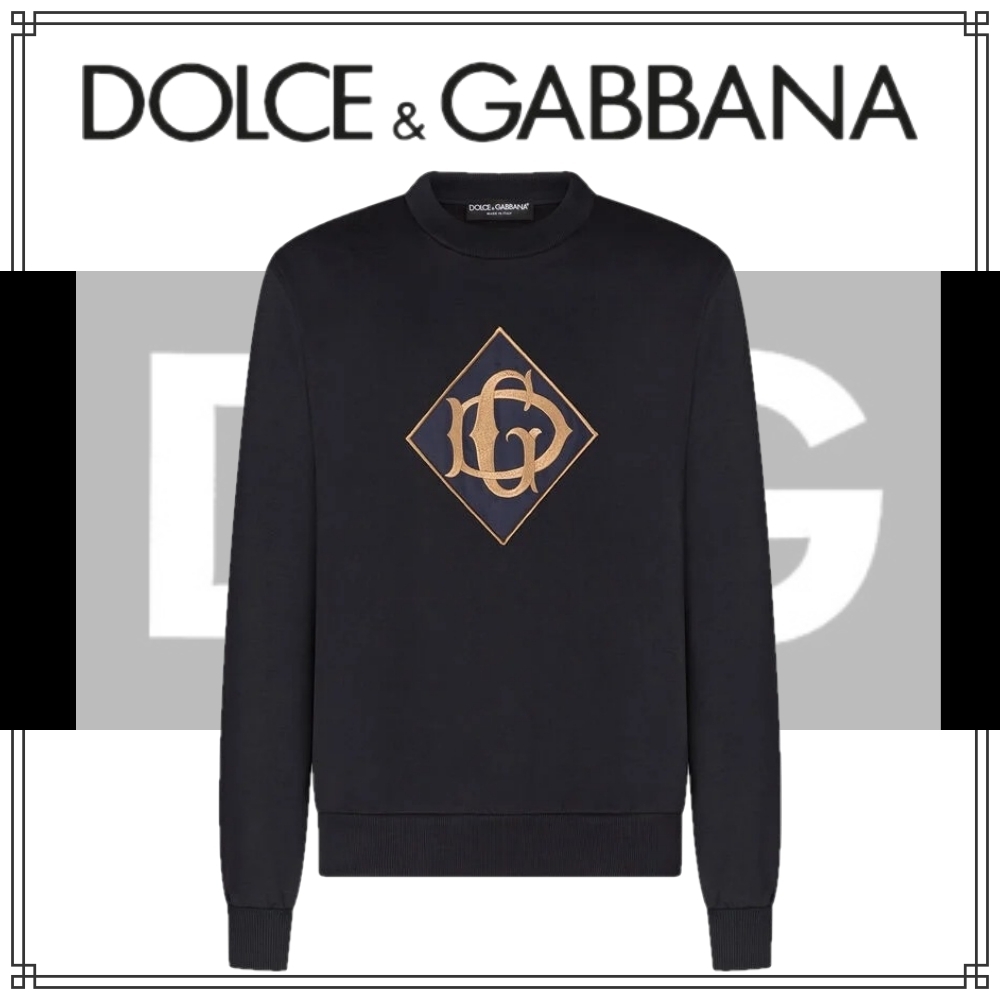 D&G】スウェットシャツ ☆コットン DGロゴ ネイビー スウェット D&G】スウェットシャツ ☆コットン DGロゴ ネイビー スウェット