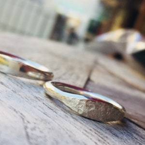 指輪・リング Silver Combination Texture Oval Shape Hammered Surface Ring Silver Combination Texture Oval Shape Hammered Surface Ring