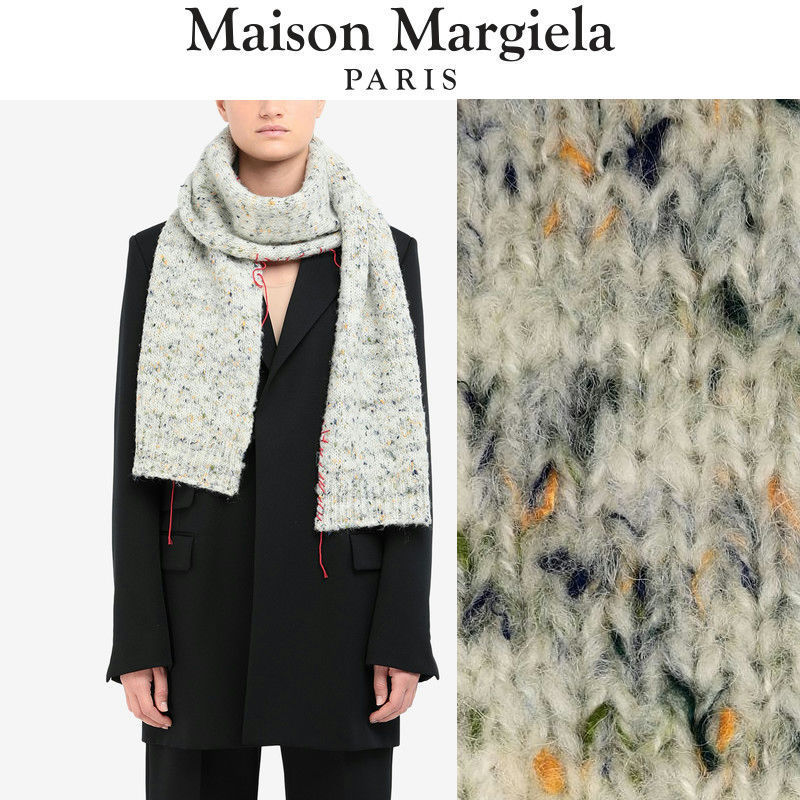 輝い Maison Margiela マフラー スカーフ ニット スペックルド マフラー・ストール 輝い Maison Margiela マフラー スカーフ ニット スペックルド マフラー・ストール
