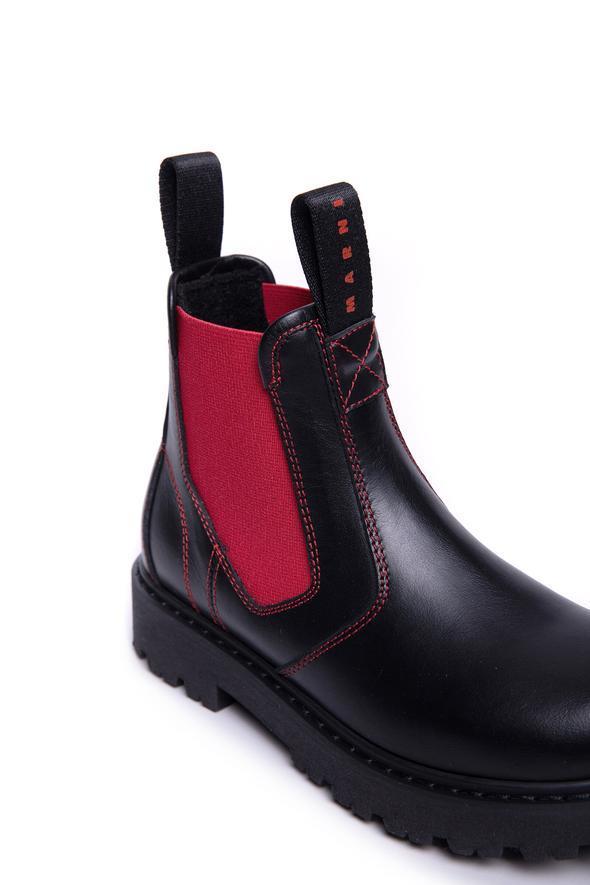 MARNI キッズブーツ 大人もOK MARNI キッズ ロゴ 革 ブーツ(5)