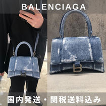 BALENCIAGA　Hourglass アワーグラス S デニムプリントバッグ