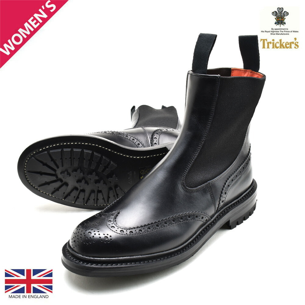 【国内発送】TRICKER'S チェルシーブーツ woman l2754-blk-c
