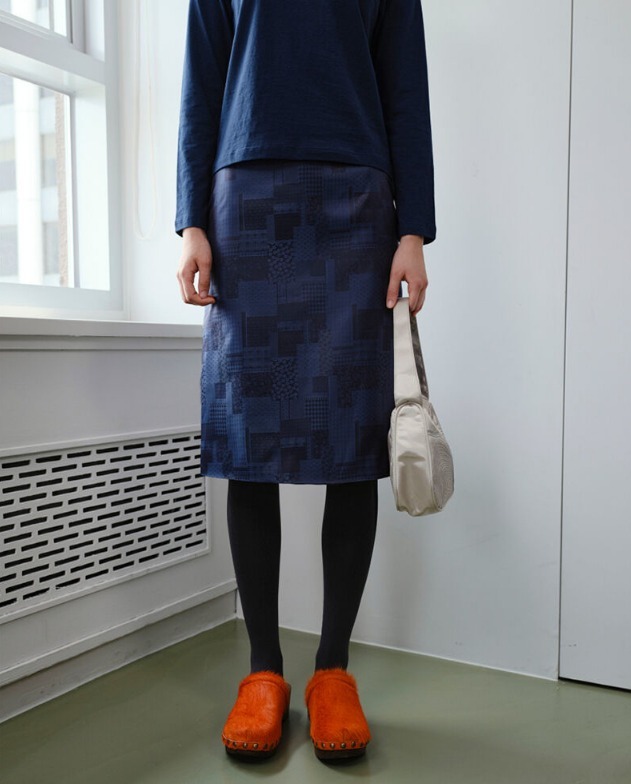 韓国人気☆ENZOBLUES☆Silk Mixed Pattern Skirt (ENZO BLUES/スカート