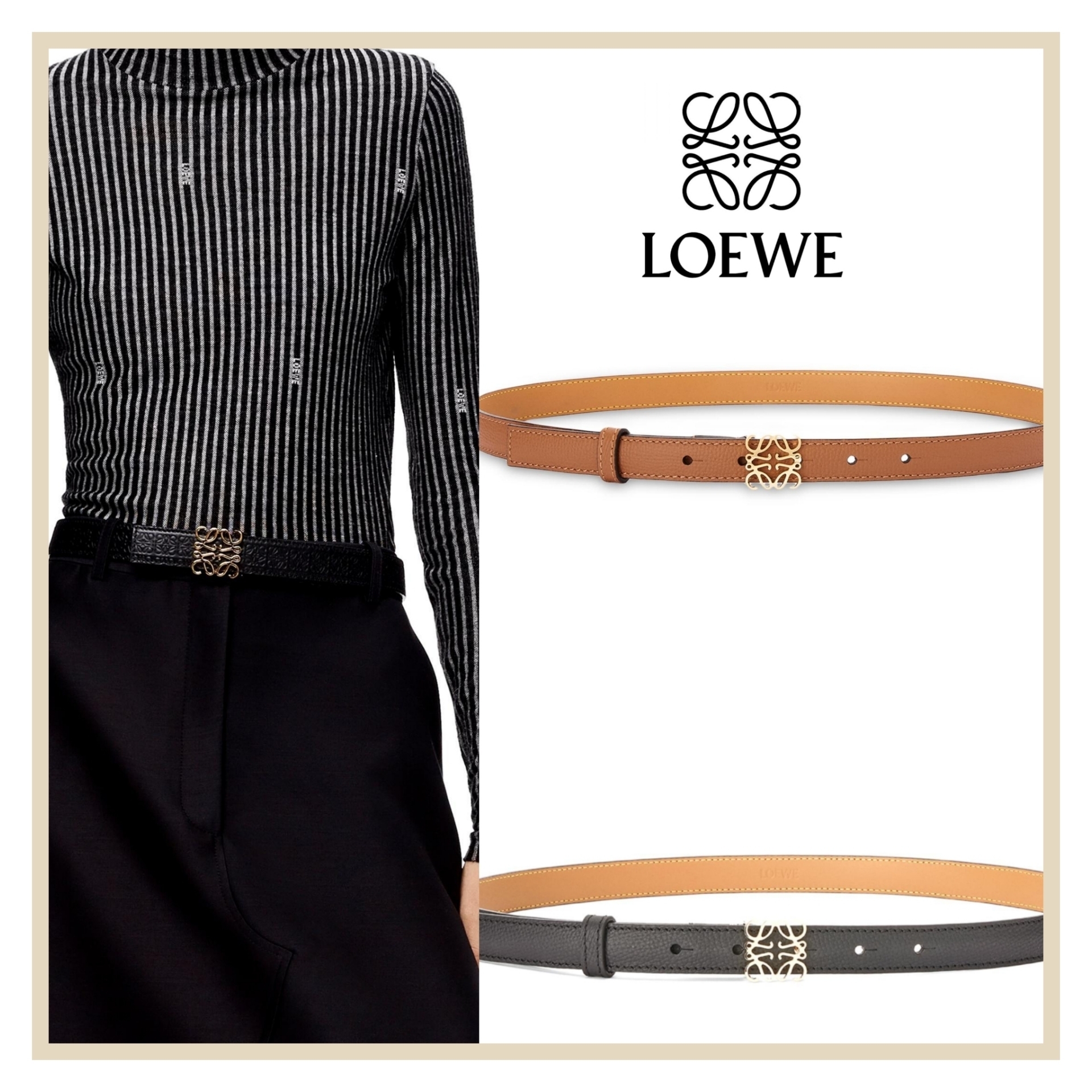 最新情報 【LOEWE 】アナグラム 送料関税込 レザーベルト ベルト 最新情報 【LOEWE 】アナグラム 送料関税込 レザーベルト ベルト