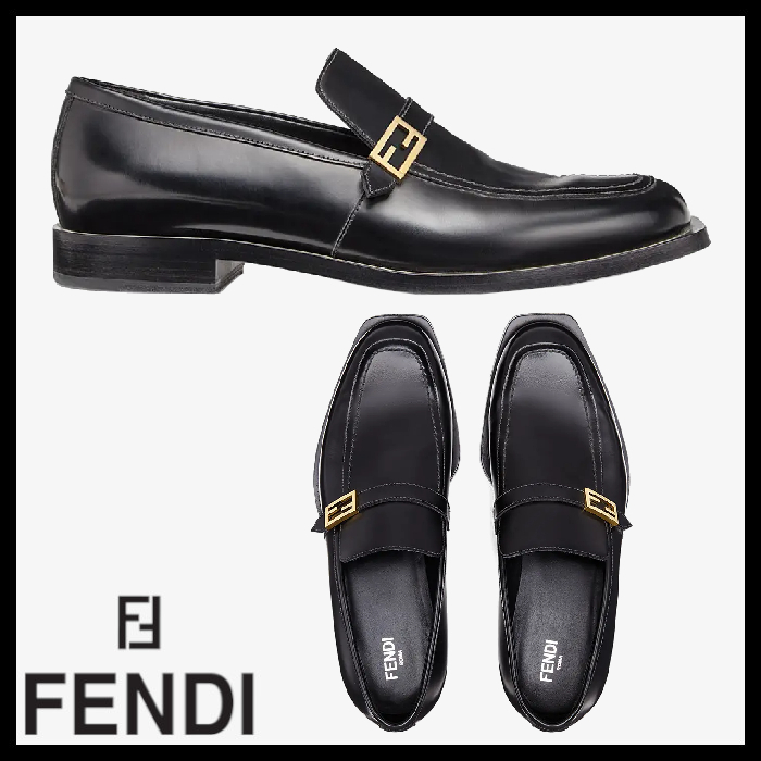 定番のお歳暮 すぐ届く☆FENDI☆ローファー ブラックレザー ドレス 日本専門店 FENDI ローファー ブラックレザー 22ss FORCE ドレス/ビジネス