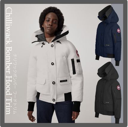 CANADA GOOSE Down Jackets Fur Street Style Plain Logo Down Jackets