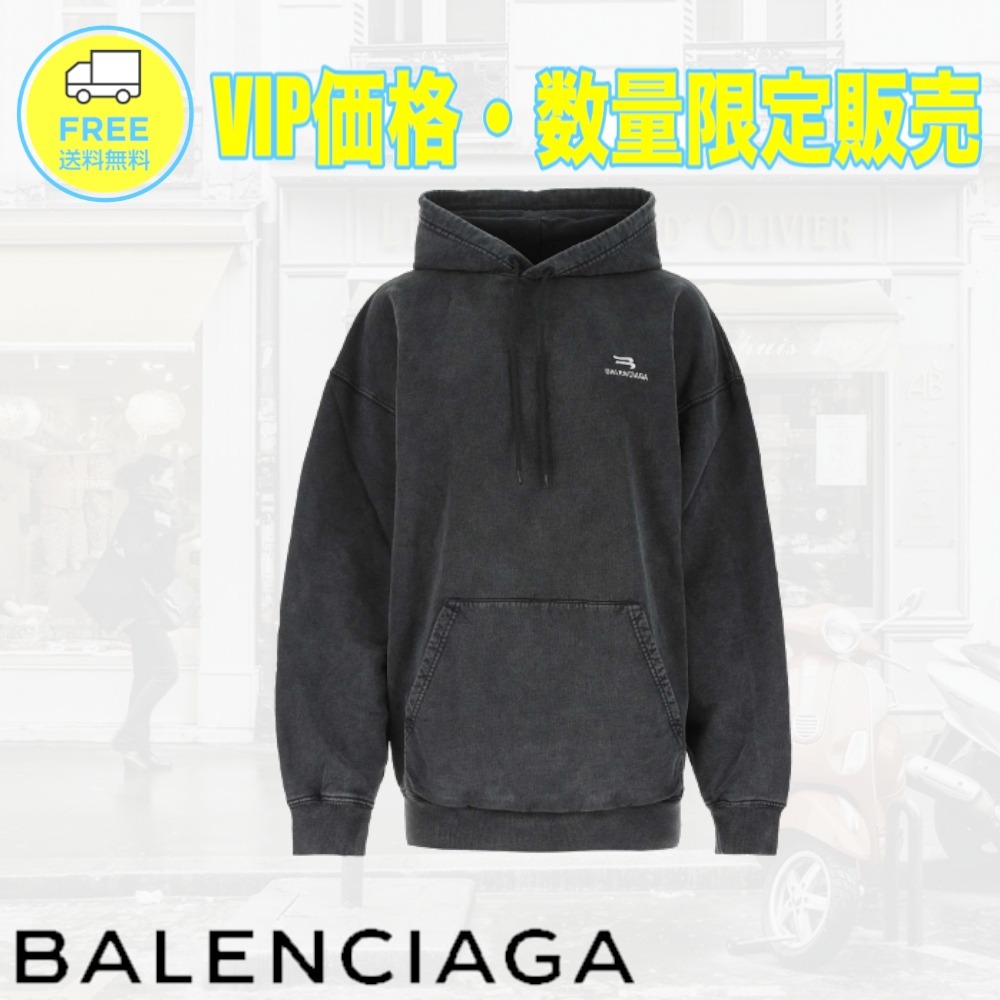 【BALENCIAGA】BLACK OTHER MATERIALS SWEATSHIRT パーカー パーカー・フーディ 【BALENCIAGA】BLACK OTHER MATERIALS SWEATSHIRT パーカー パーカー・フーディ