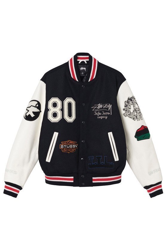 OUR LEGACY WORK SHOP x STUSSY x DENIM TEARS VARSITY JACKET (OUR