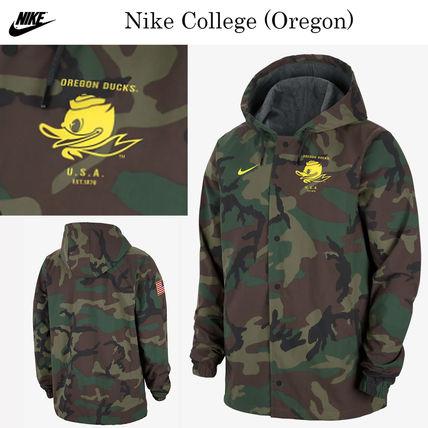 Nike Track Camouflage Unisex Street Style Logo Track Jackets