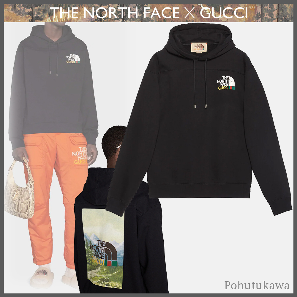 【あすつく】 THE NORTH FACE x GUCCI ★ロゴ スウェットシャツ フーディー パーカー・フーディ 【あすつく】 THE NORTH FACE x GUCCI ★ロゴ スウェットシャツ フーディー パーカー・フーディ
