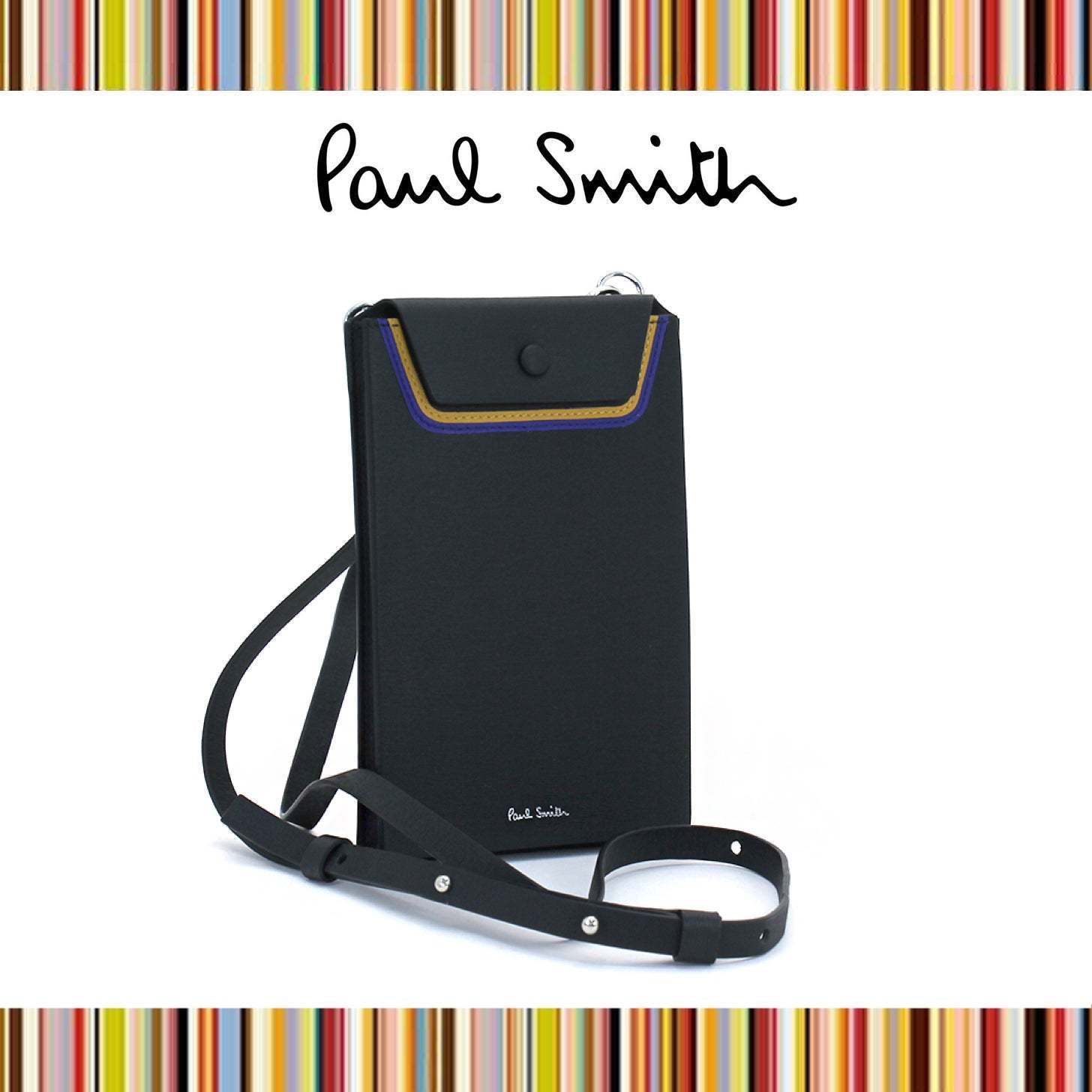 ギフトにも ★PAUL SMITH★ マーブルレザー フォンポシェット ☆ Paul Smith ☆ スマートフォンケース (Paul Smith/ショルダー