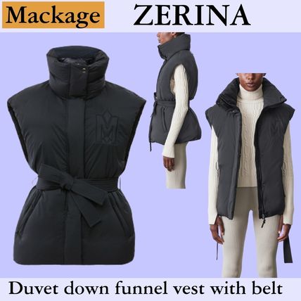 Mackage ダウンベスト MACKAGE ZERINA ベルト付き洞窟ベスト吹雪