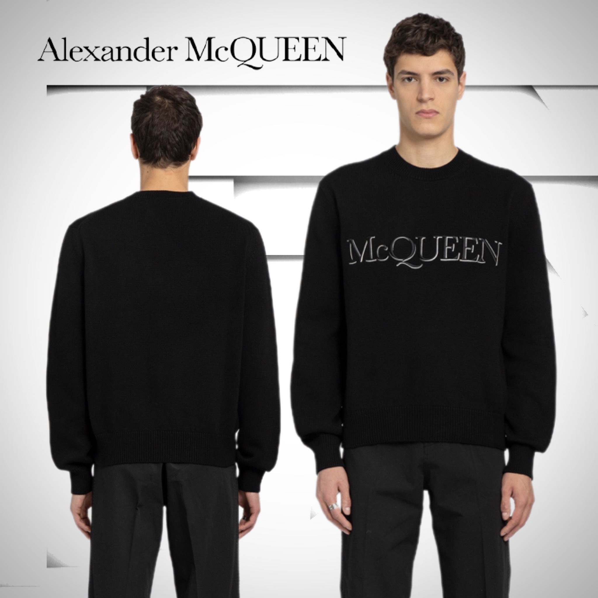 値下げ】 ジャンパー クルーネック McQueen☆エンブロイダード サマーセール マックイーン トップス ギンガムチェック ノーカラージャケット