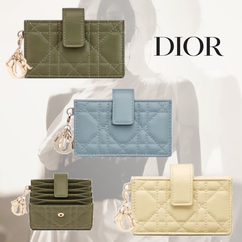 22SS新作◆DIOR◆LADYDIOR カードホルダー カナージュラムスキン 人気の