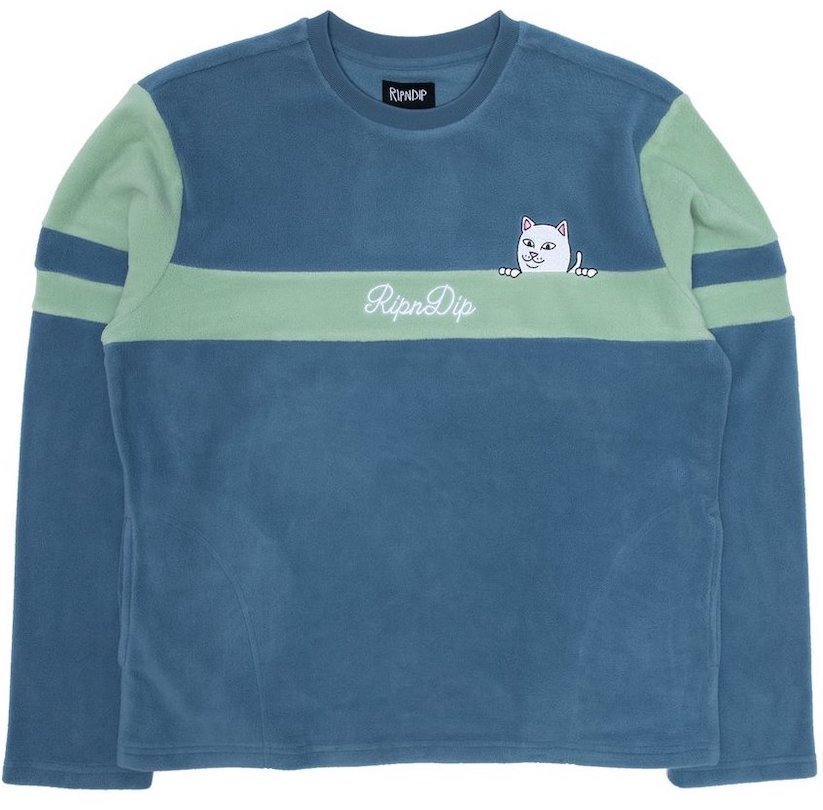 スウェット・トレーナー Ripndip Mid City Polar Fleece Crewneck Light Blue L