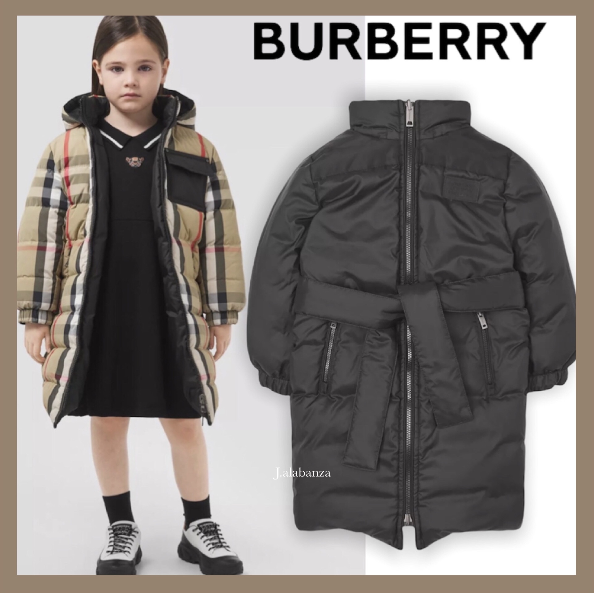 Burberry キッズアウター バーバリー☆大人OKリバーシブルチェックパファーコート(2)