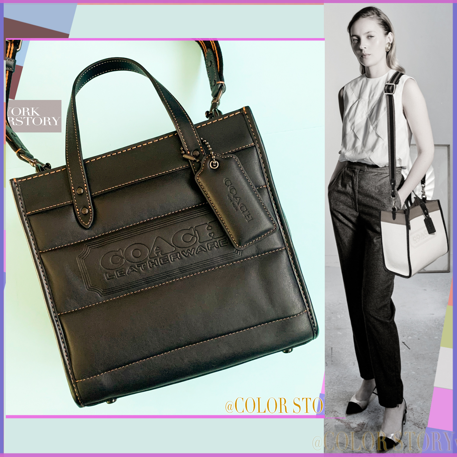 【COACHブティック】●ぷくぷくなストラップ付トート●キルト 22