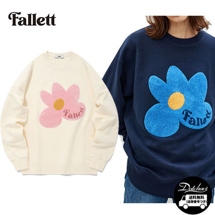 Fallett Sweatshirts Street Style Long Sleeves Oversized Logo Sweatshirts