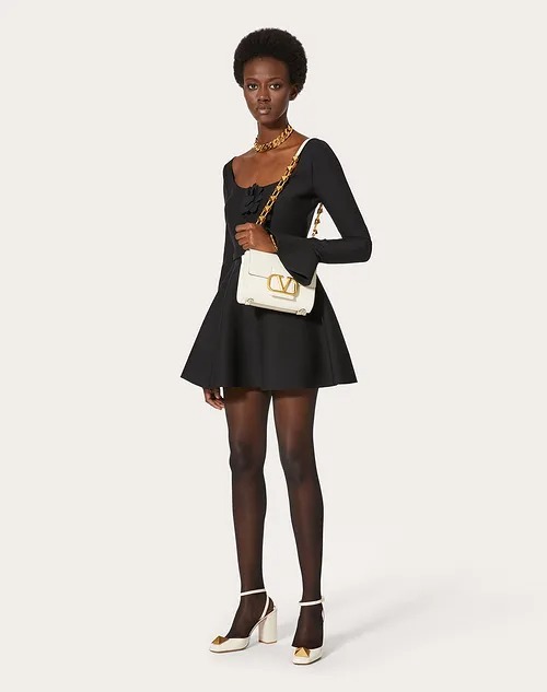 VALENTINO ワンピース <直営店>VELENTINO ローズペタル クレープクチュール ドレス(5)