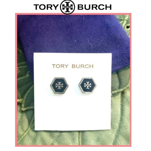 Tory Burch☆国内発送☆お洒落なHEXエナメルロゴピアス☆