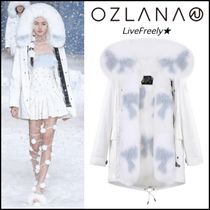 ◇OZLANA◇ブルーリボンリアルファーホワイトコート 国配 送関込 ◇OZLANA◇ブルーリボンリアルファーホワイトコート 国配 送関込