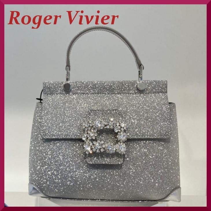 【Roger Vivier】フラワーストラスバックル Viv'Cabasミニバッグ