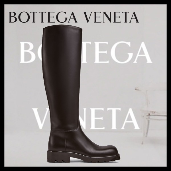 特別価格 新作【BOTTEGA VENETA】ストラット レザーハイブーツ ミドルブーツ 特別価格 新作【BOTTEGA VENETA】ストラット レザーハイブーツ ミドルブーツ