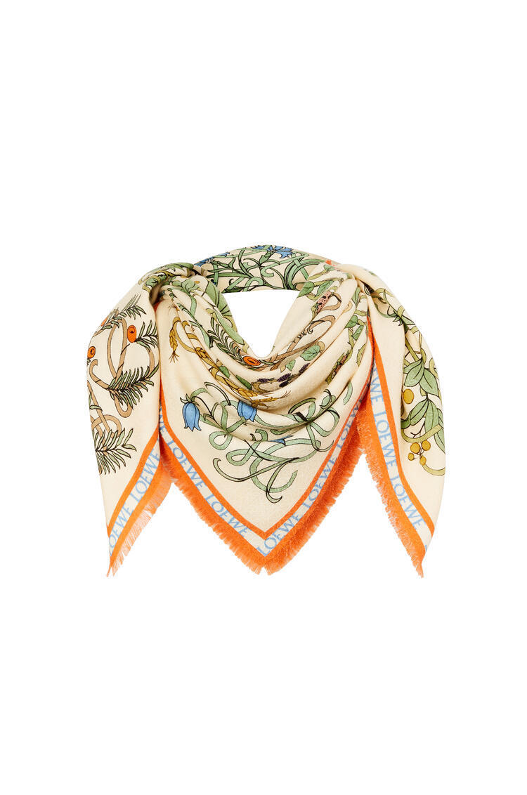 Shop LOEWE Anagram 2021-22FW Herbarium scarf in cotton, wool and Shop LOEWE Anagram 2021-22FW Herbarium scarf in cotton, wool and