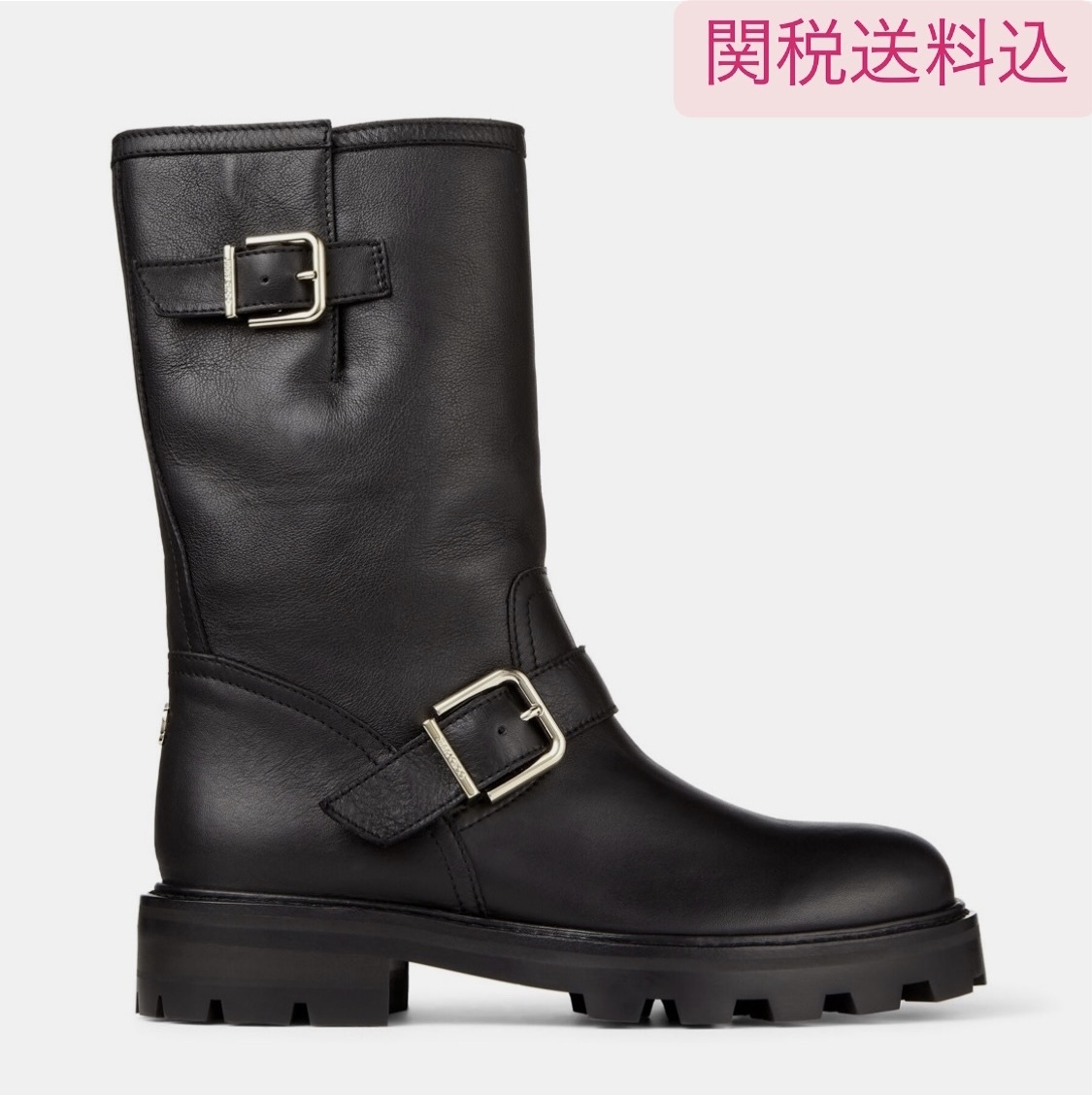 JIMMY CHOO BIKER II スムースレザー バイカーブーツ