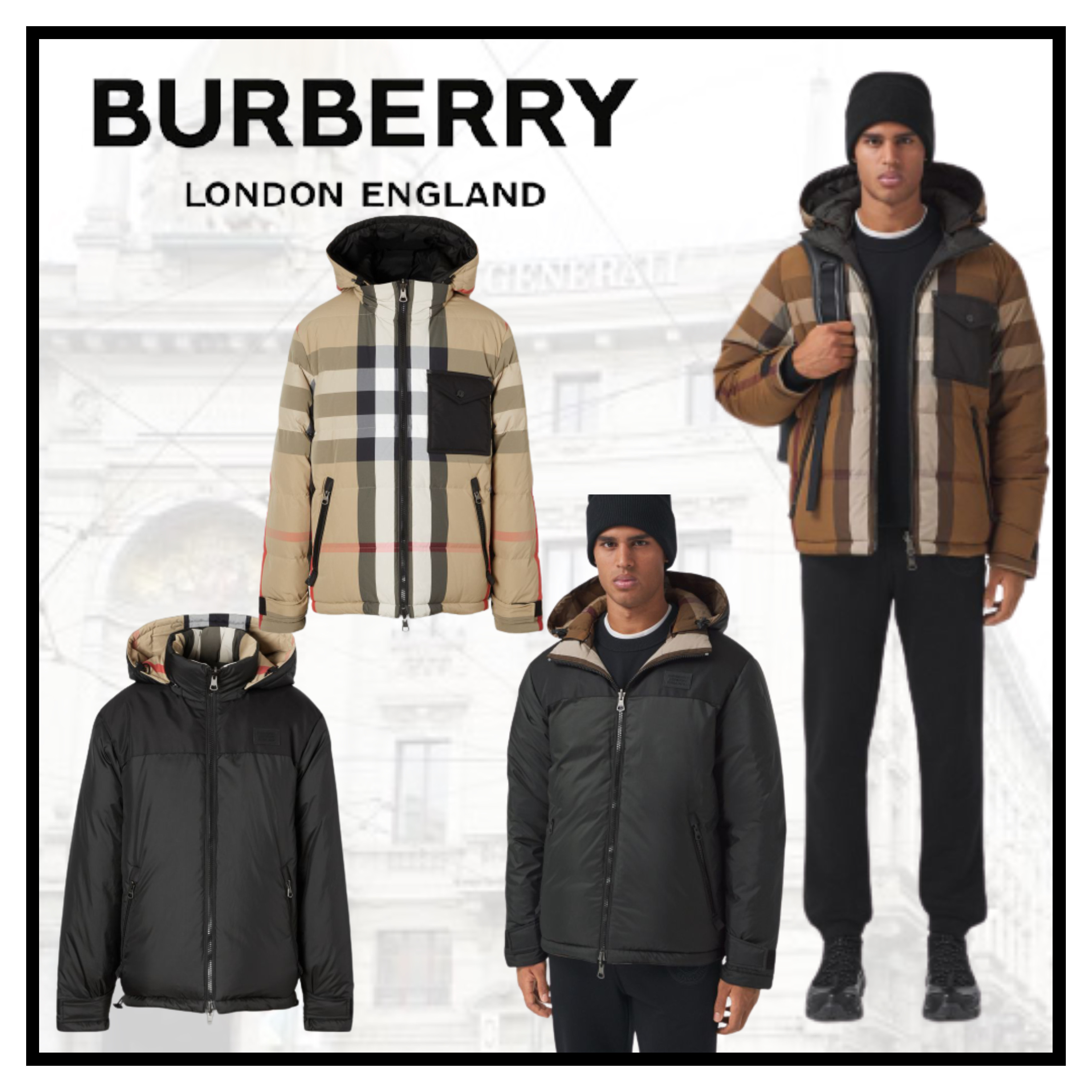【Burberry】リバーシブル Re:Downパファージャケット#80458721 お気に入り