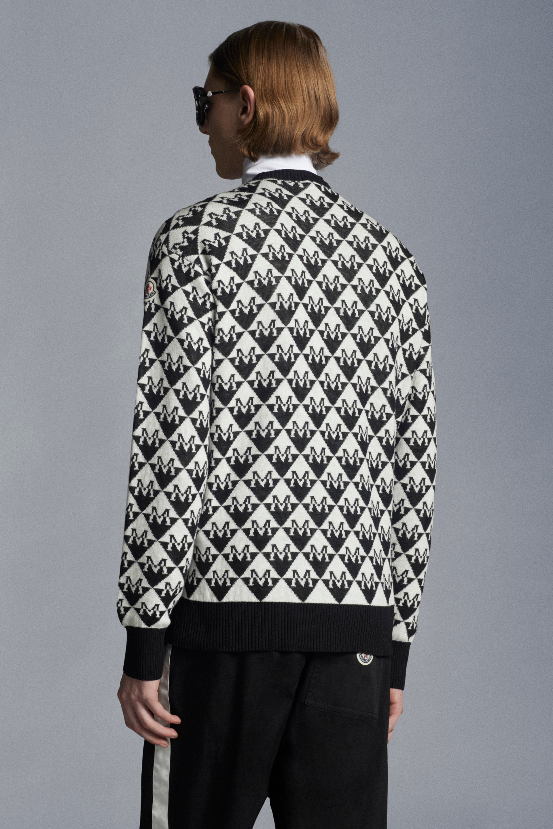 MONCLER ニット・セーター 【MONCLER】ウールコットン ロゴジャカードセーター 直営店手配(8)