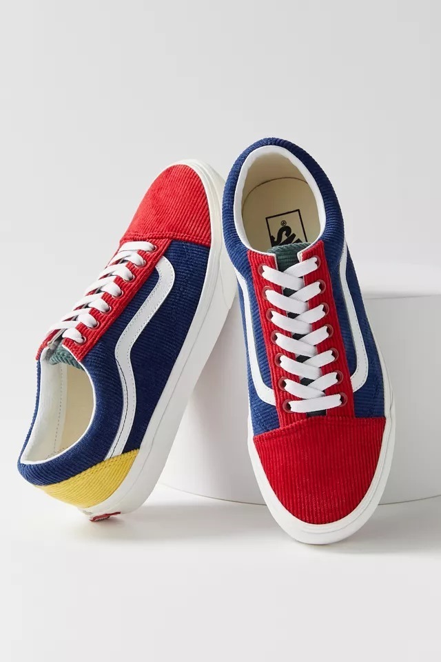 VANS オールドスクール カラーブロック コーデュロイ スニーカー