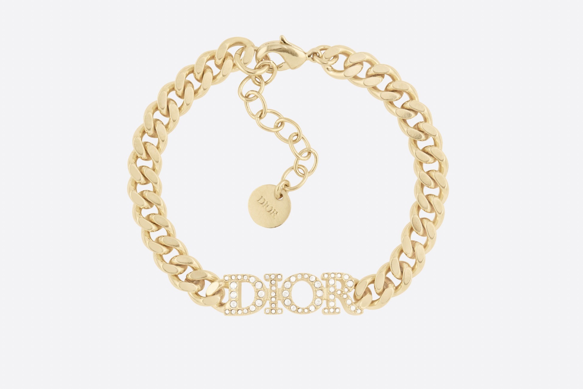 【モダンな魅力が溢れる♡】DIOR Cube ブレスレット Dior Cube Bracelet Silver-Finish Brass, Gray Crystals and