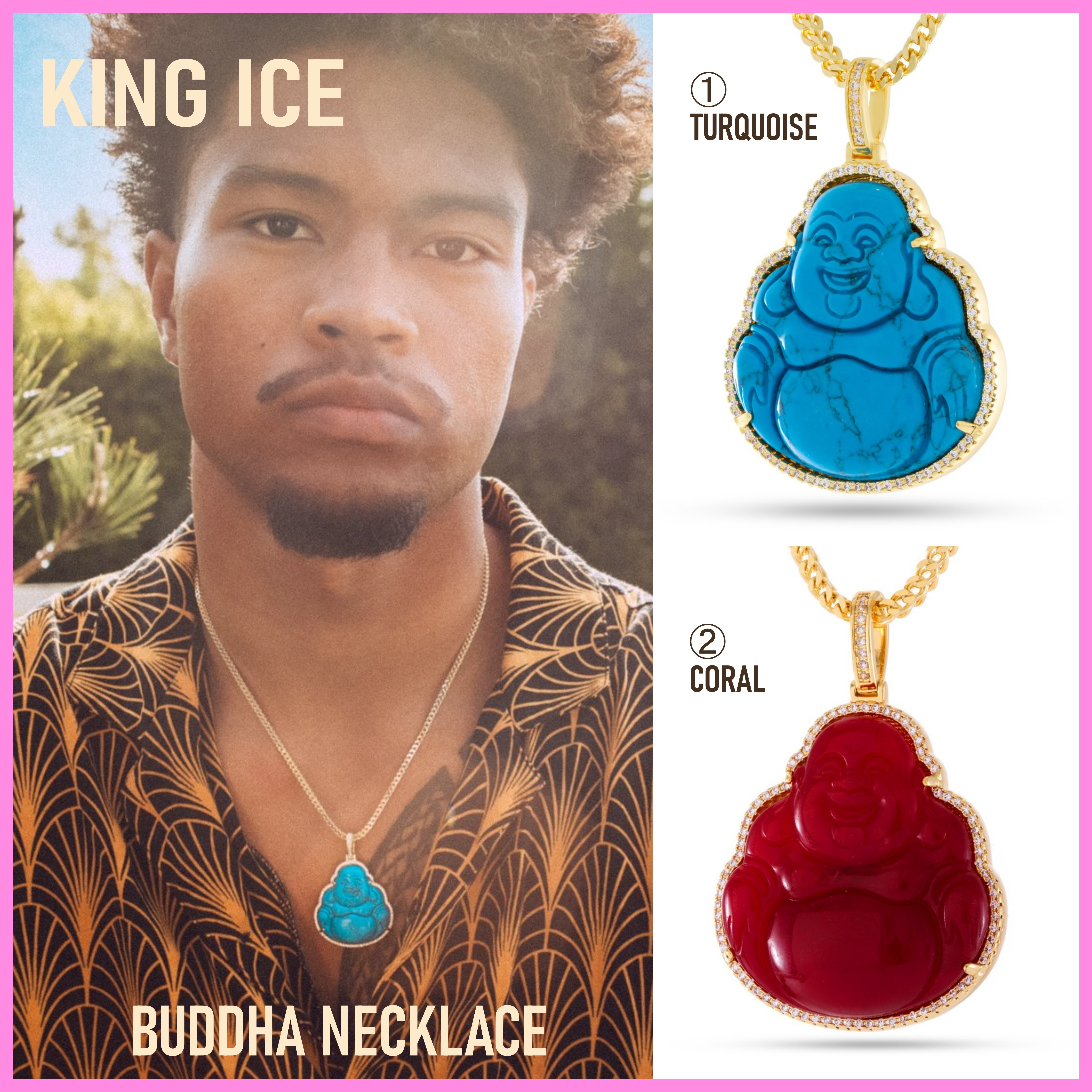 送料関税込【King Ice】BUDDHA NECKLACE ブッダ (2色) ☆国内発