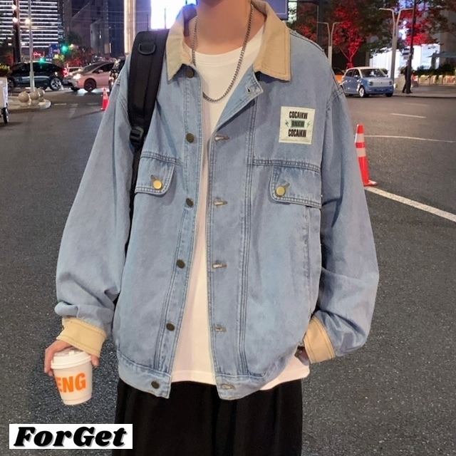 韓国 メンズ ワーク デニムジャケット おしゃれ