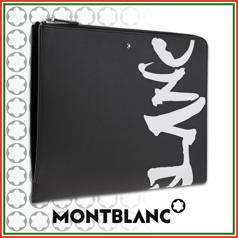 大好き ★SALE★MONTBLANC★黒革の裁縫書道ポートフォリオ クラッチバッグ 大好き ★SALE★MONTBLANC★黒革の裁縫書道ポートフォリオ クラッチバッグ
