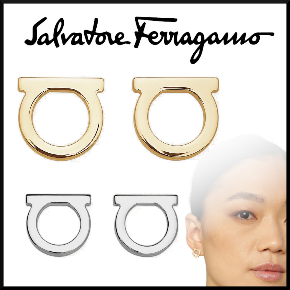 最先端 大人目☆ Salvatore Ferragamo ピアス (L) 2色あり ラッピング ...