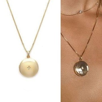【 Leah Alexandra】ROUND SPARK LOCKETネックレス
