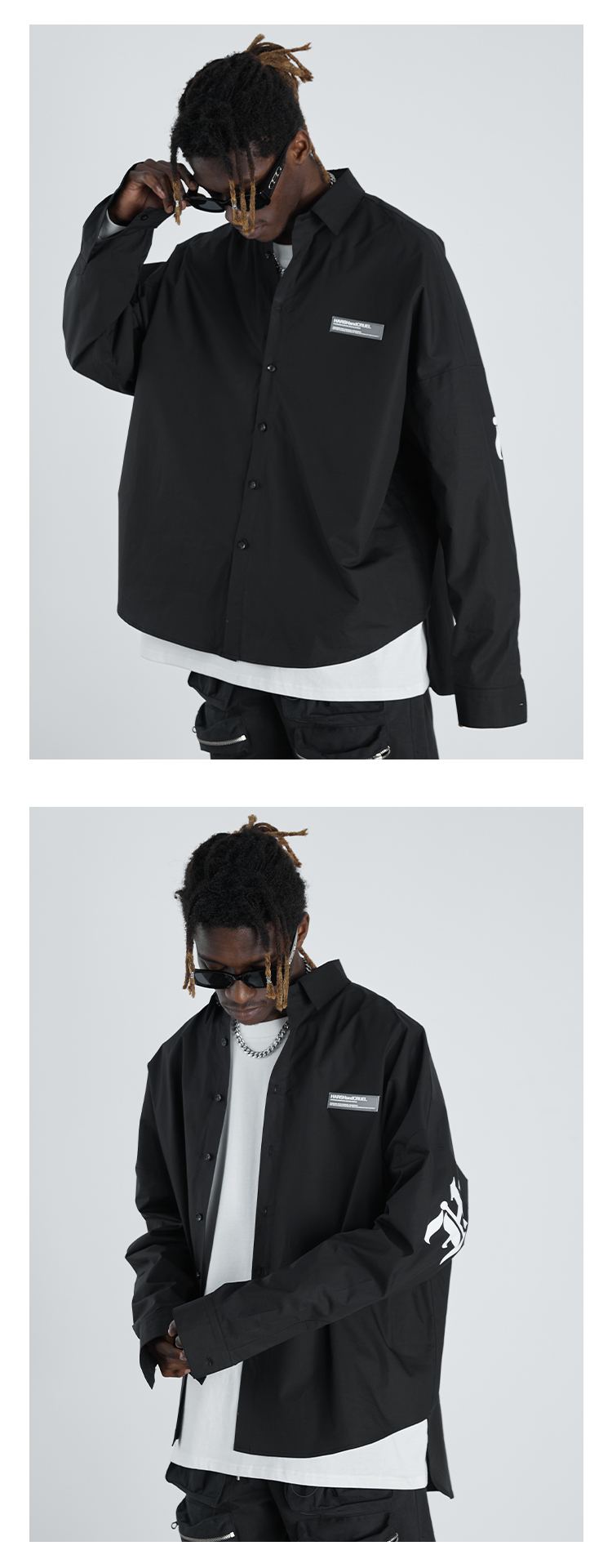 HARSH AND CRUEL シャツ VIP価格☆HARSHCRUELでかロゴ長袖シャツ(12)