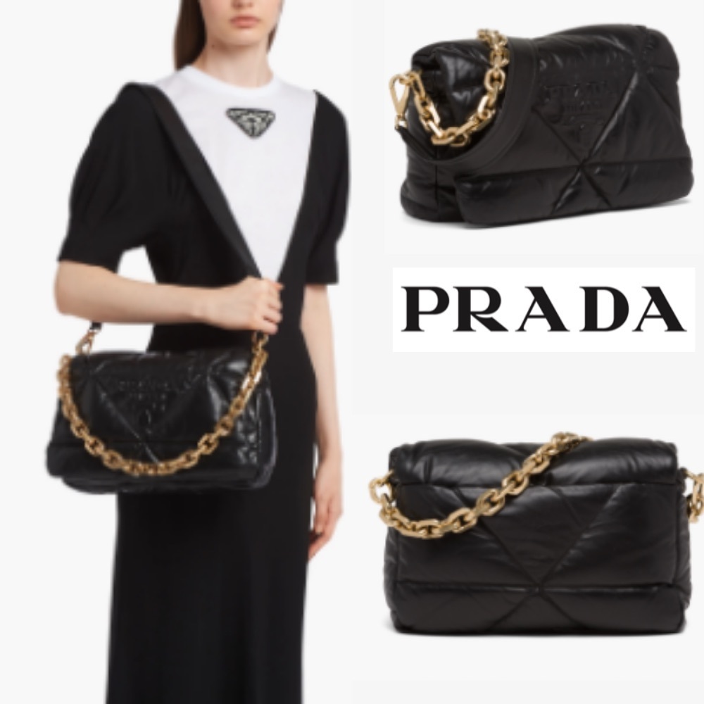 PRADA ショルダーバッグ・ポシェット 【PRADA】パッド入りナッパレザーショルダーバッグ(8)