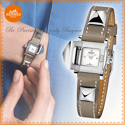 HERMES Analog Casual Style Leather Party Style Jewelry Watches