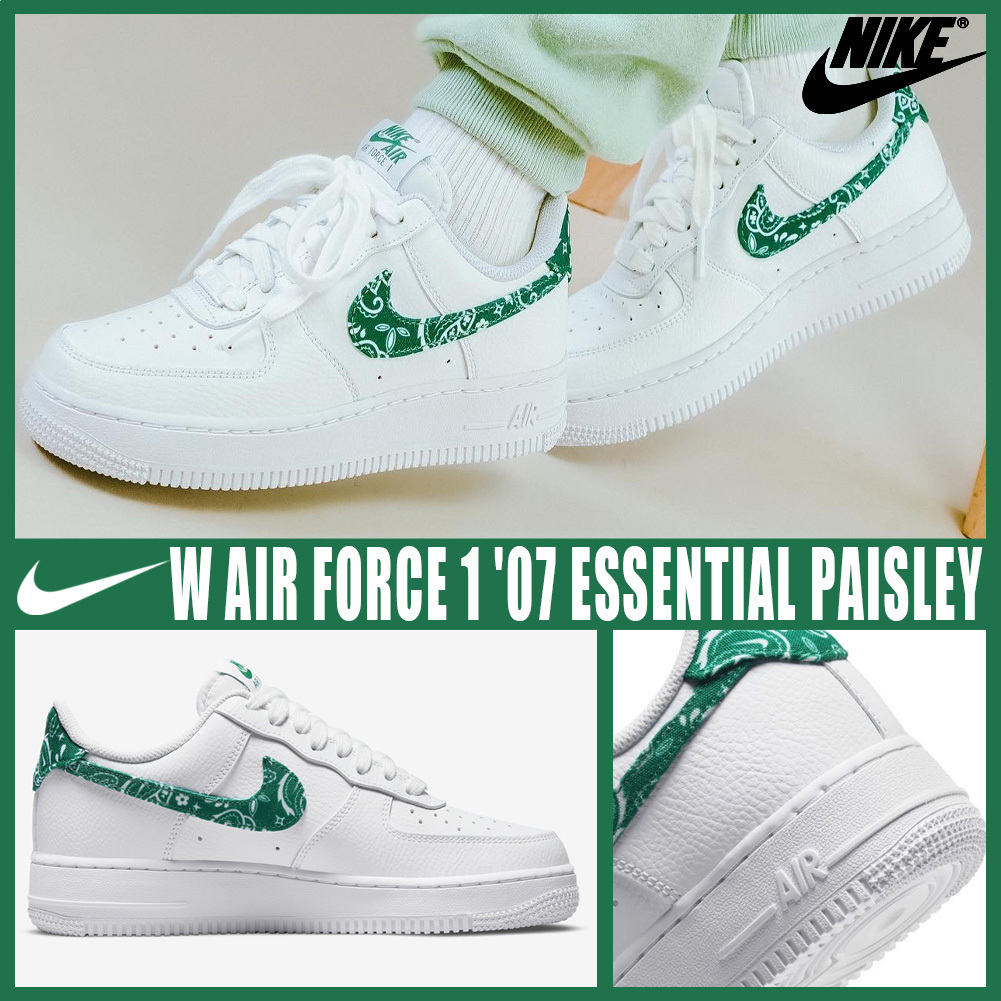◆男女共用◆NIKE◆W AIR FORCE 1 07 ESSENTIAL PAISLEY GREEN◆