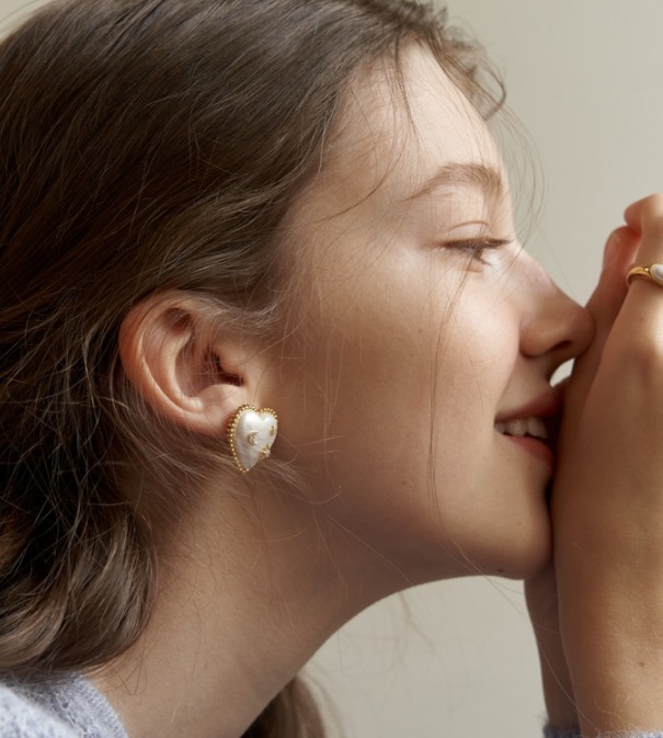 [TATIANA] ☆Heart Milky Way pearl Earrings