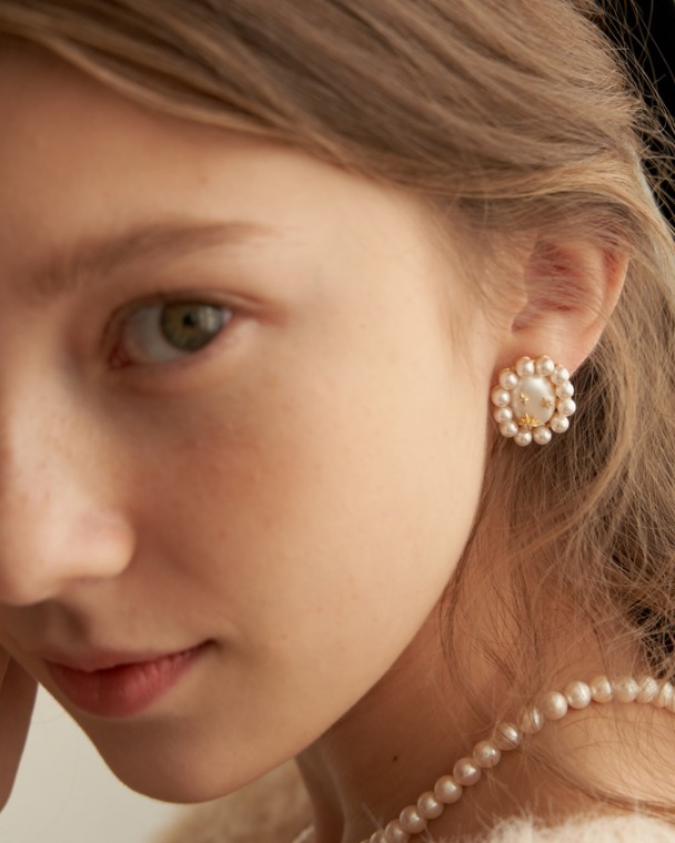 [TATIANA] チョンヘビン着用☆Milky Way Antique Pearl Earring