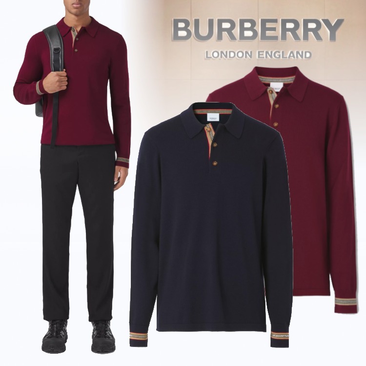 本店は 人気☆Burberry ロングスリーブ ウール ポロシャツ【直営買付】 ポロシャツ 本店は 人気☆Burberry ロングスリーブ ウール ポロシャツ【直営買付】 ポロシャツ